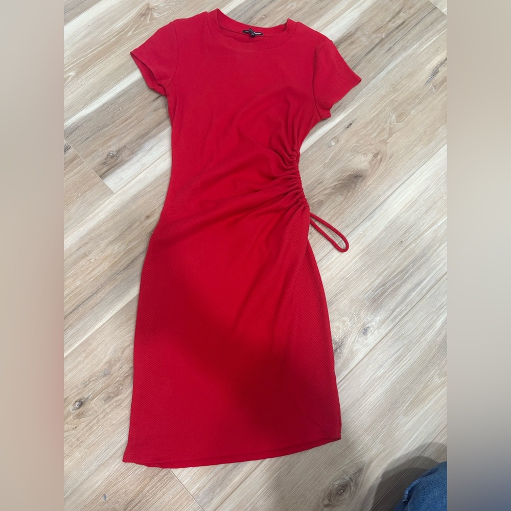 FASHION NOVA Red TEXTURED CUT OUT Side DRESS Small